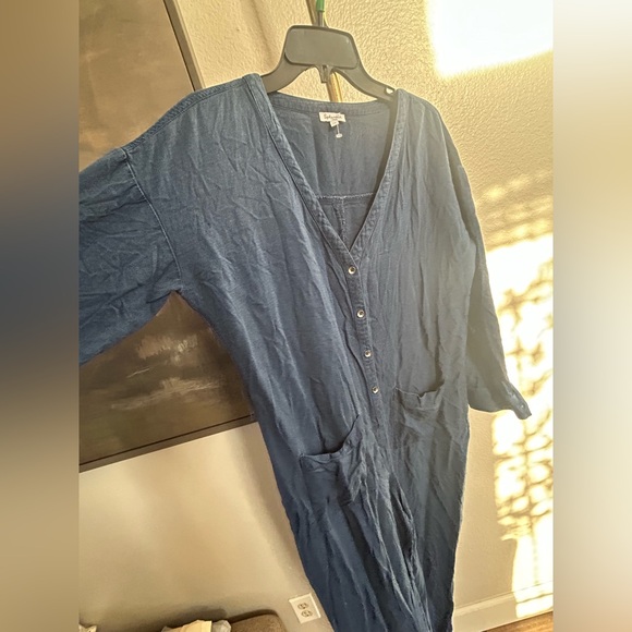 Splendid Navy Button-Front Jumpsuit - Picture 10 of 16